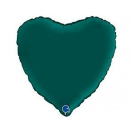 Г Б/РИС СЕРДЦЕ 18" Сатин Emerald Green 1 шт.