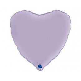 Г Б/РИС СЕРДЦЕ 18" Сатин Lilac 1 шт.