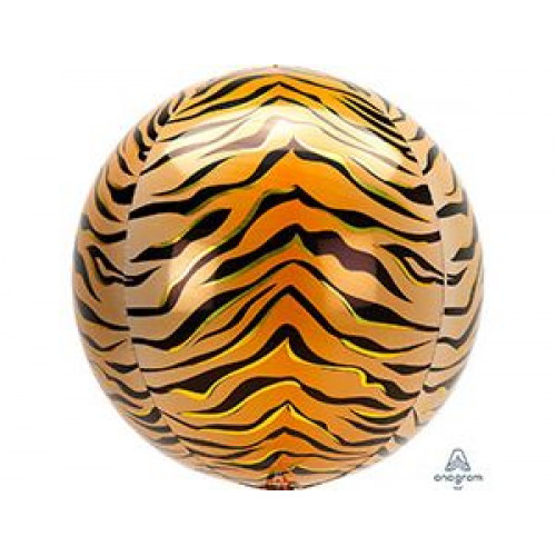 M Agm 3D Шар (16"/41 см) Сфера, Б/РИС, Тигр, Сафари, 1 шт.