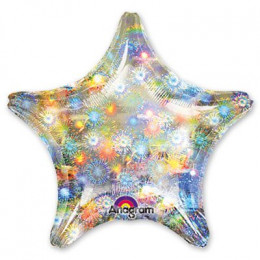 M Agm Шар (18"/46 см) Сердце, Б/РИС, Fireworks, 1 шт.