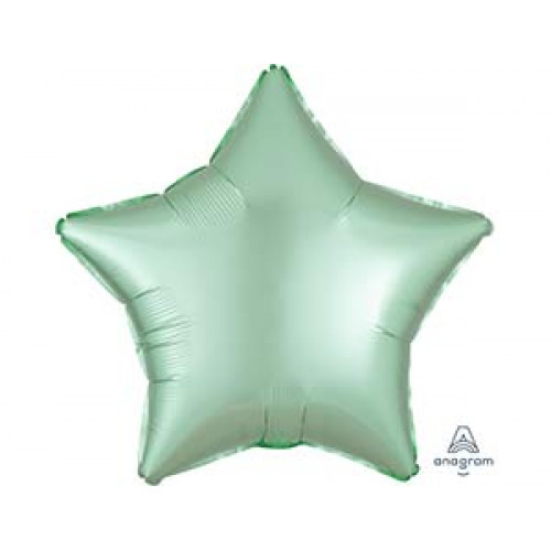 M Agm Шар (19"/48 см) Сердце, Б/РИС, Сатин Mint Green, 1 шт.
