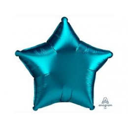 M Agm Шар (19"/48 см) Звезда, Б/РИС, Сатин Aqua, 1 шт.