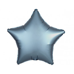 M Agm Шар (19"/48 см) Звезда, Б/РИС, Сатин Steel Blue, 1 шт.