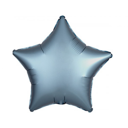 M Agm Шар (19"/48 см) Звезда, Б/РИС, Сатин Steel Blue, 1 шт.