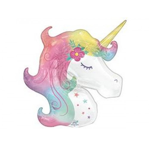 M Agm Шар (33"/83 см) Фигура, Единорог Спящий голова, P35, 1 шт.