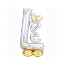 M Agm Шар (59"/149 см) Фигура, LOVE белая, AIR, P70, 1 шт.