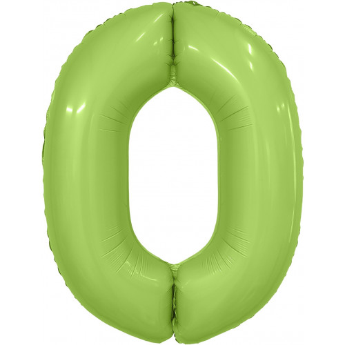 M Agr Шар (40''/102 см) Цифра, 0 Slim, Фисташка, Сатин, 1 шт. в упак.
