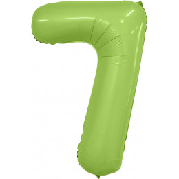 M Agr Шар (40''/102 см) Цифра, 7 Slim, Фисташка, Сатин, 1 шт. в упак.