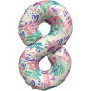 M Agr Шар (40''/102 см) Цифра, 8 Slim, Нежный паттерн, 1 шт. в упак.