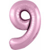 M Agr Шар (40''/102 см) Цифра, 9 Slim, Розовый фламинго, 1 шт.