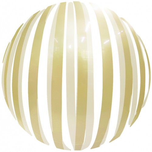 M Fal Шар (18"/46 см) Сфера, 3D, Deco Bubble, Золотые полосы, Прозрачный, Кристалл, 1 шт.