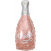 M Fal Шар (35"/89 см) Фигура, Бутылка, Шампанское, Конфетти сердец, Розовое Золото, 1 шт.
