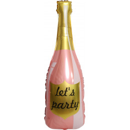 M Fal Шар (40''/102 см) Фигура, Бутылка Шампанское, Let`s Party, Розовый, 1 шт.