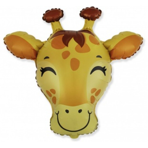 M FM Шар (12''/30 см) Мини-фигура, Голова, Милый Жираф, AIR, 1 шт.