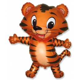 M FM Шар (12''/30 см) Мини-фигура, Тигренок, Черные полоски, AIR, 1 шт.