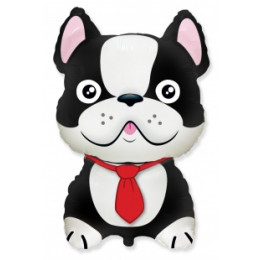 M FM Шар (13''/33 см) Мини-фигура, Бульдог, Черный, AIR, 1 шт.