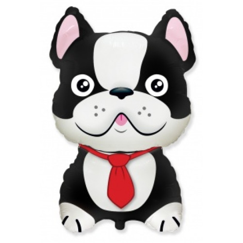 M FM Шар (13''/33 см) Мини-фигура, Бульдог, Черный, AIR, 1 шт.