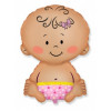 M FM Шар (13''/33 см) Мини-фигура, Малышка девочка, Розовый, AIR, 1 шт.