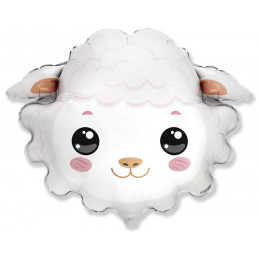M FM Шар (14''/36 см) Мини-фигура, Голова нежная Овечка, AIR, 1 шт.