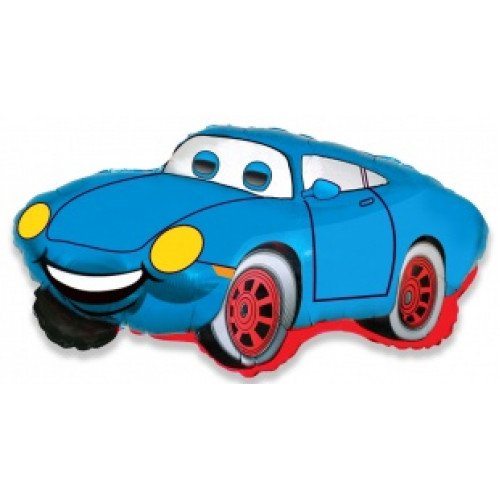 M FM Шар (14''/36 см) Мини-фигура, Гоночная машина, Синий, AIR, 1 шт.