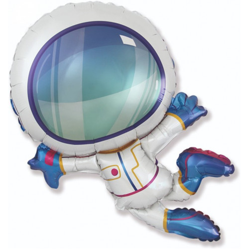 M FM Шар (14''/36 см) Мини-фигура, Космонавт в невесомости, AIR, 1 шт.