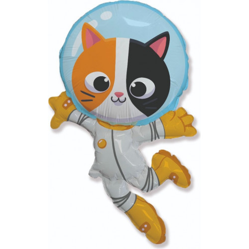 M FM Шар (14''/36 см) Мини-фигура, Котенок Космонавт, AIR, 1 шт.