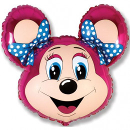 M FM Шар (14''/36 см) Мини-фигура, Лолли-Маус, Фуксия, AIR, 1 шт.