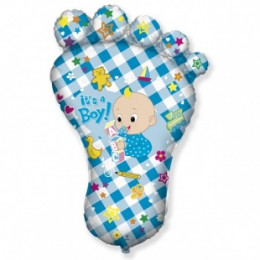 M FM Шар (14''/36 см) Мини-фигура, Ножка малыша, Голубой, AIR, 1 шт.
