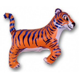 M FM Шар (14''/36 см) Мини-фигура, Тигр, Синие полоски, AIR, 1 шт.
