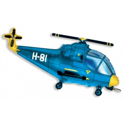 M FM Шар (17''/43 см) Мини-фигура, Вертолет, Синий, AIR, 1 шт.