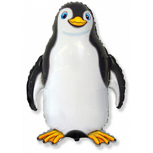 M FM Шар (31"/79 см) Фигура, Счастливый пингвин, Черный, 1 шт.