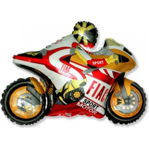M FM Шар (38''/97 см) Фигура, Мотобайк, Оранжевый, 1 шт.