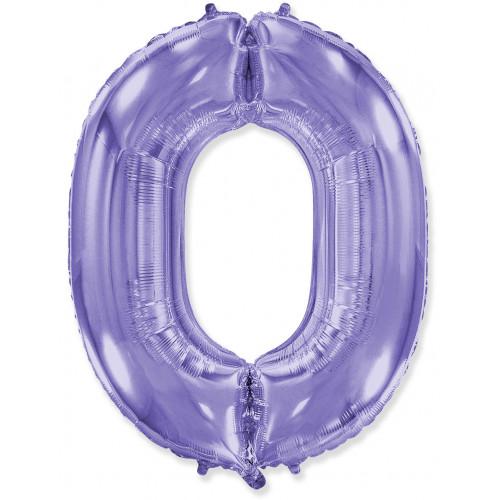 M FM Шар (40''/102 см) Цифра, 0, Сиреневый, 1 шт.