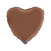 M Grb Шар (18"/46см) Сердце, Б/РИС, Сатин Chocolate, 1 шт.
