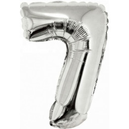 M Ves Шар (16"/41 см) Мини-цифра, 7, Серебро, AIR, 1 шт.