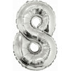 M Ves Шар (16"/41 см) Мини-цифра, 8, Серебро, AIR, 1 шт.