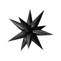 M VZ Шар (26"/65 см) Фигура, 3D, Звезда, Составная, AIR, Black, 1 шт.