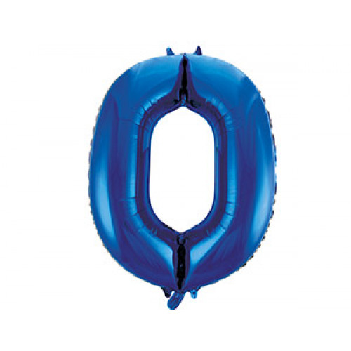 M VZ Шар (40"/101 см) Цифра, 0, Blue/Синий, 1 шт.