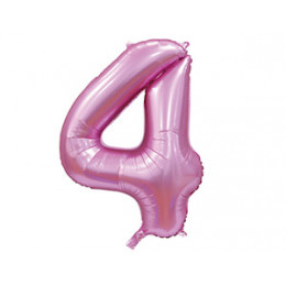 M VZ Шар (40"/101 см) Цифра, 4, Сатин Розовый/Pink, 1 шт.