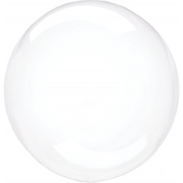 Шар (18''/46 см) Сфера, Deco Bubble (черная упаковка), широкий клапан, Прозрачный, Кристалл, 1 шт
