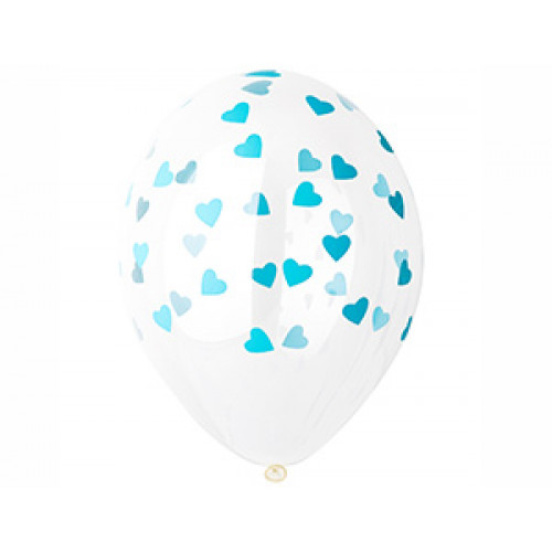 В Шелкография кристалл 14" Сердца мятные 1 шт.