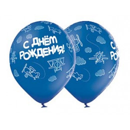 В Шелкография пастель 14" С ДР Самолеты 1 шт.