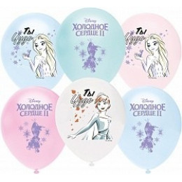 Воздушный Шар (12''/30 см) Холодное сердце, Ассорти, пастель, 2 ст, 25 шт.